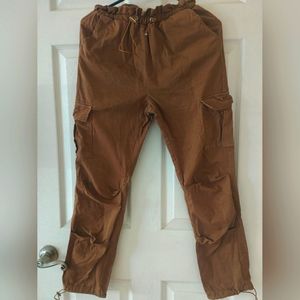 Misguided Brown Adjustable Stretchy Joggers Sweatpants with Pockets